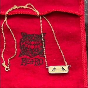ME & RO 10K 925 BIRD NECKLACE ON 10K CHAIN EUC